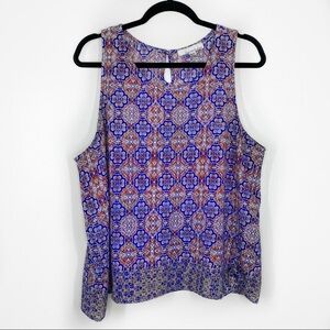 Fourteenth Place mandala pattern sleeveless blouse
